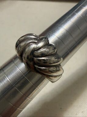 Sterling Silver 925 Chunky Twisted Dome Ring size 10